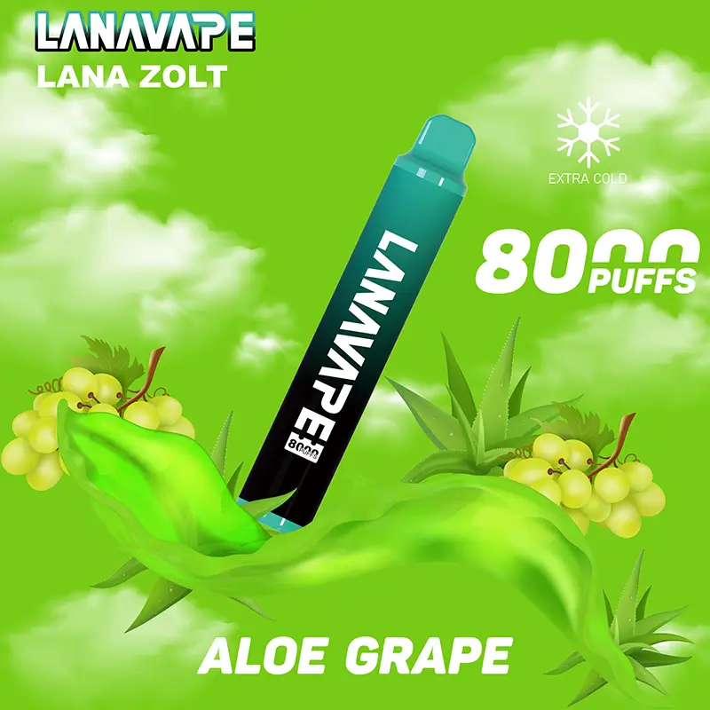 拉娜一次性/拋棄式電子煙8000口 蘆薈葡萄